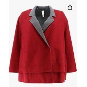 MarlaWynne WynneLayers Reversible Melton Car Coat 722-694 Berry Large